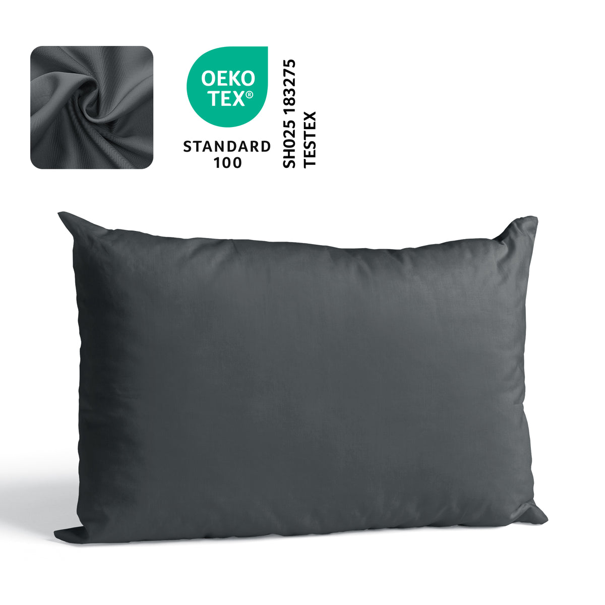 Taie d'oreiller en coton – 70x50 & 80x80 cm – certifiée OEKO-TEX